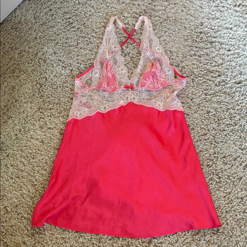 Victoria's Secret Coral and light pink Lace baby doll